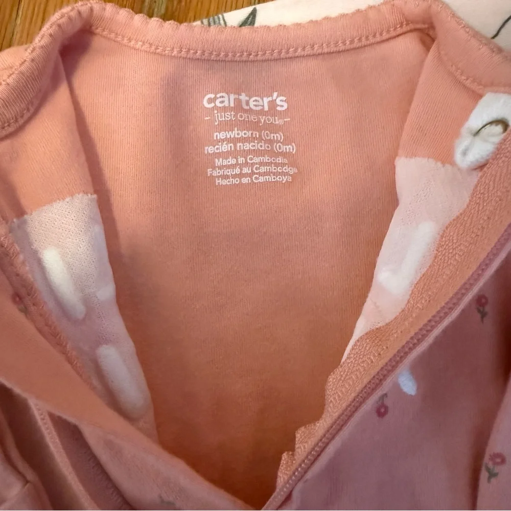 Carter's Bundle of Newborn Zip Up Pajamas and Outfits